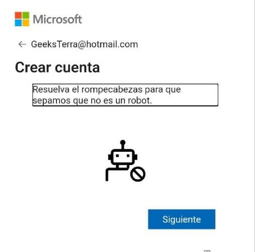 hotmail robot generar cuenta correo 1