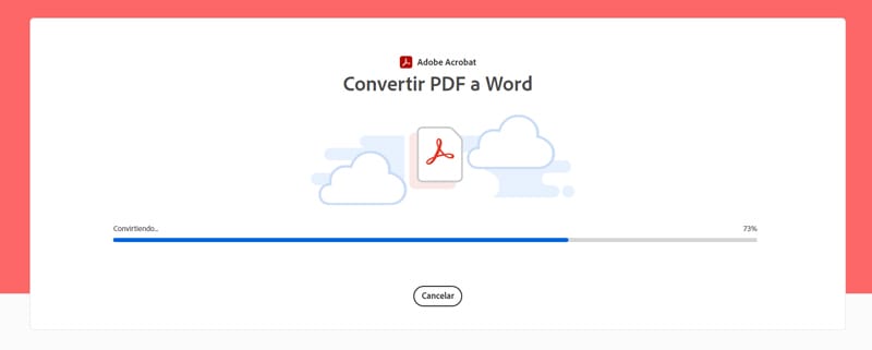 Converir PDF a Word, desde la página oficial de Adobe.